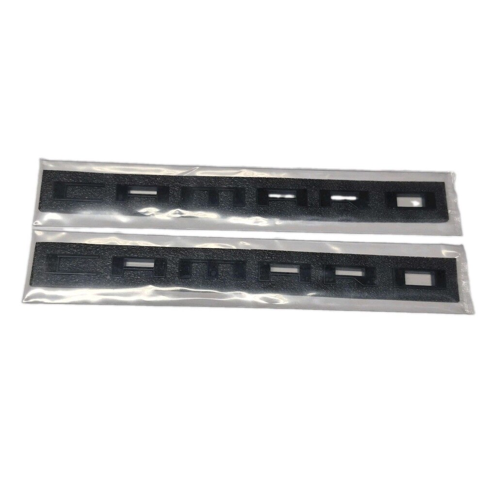 2Pcs Matte Black Camaro Letter Emblems Set Nameplate Badge Replacement New Pair